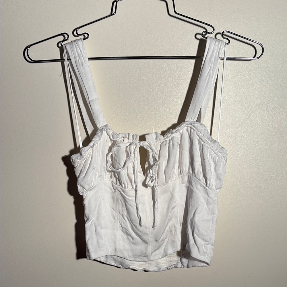 Urban Outfitters White Front Tie Tank